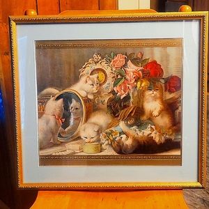 Framed Glam Cat Art